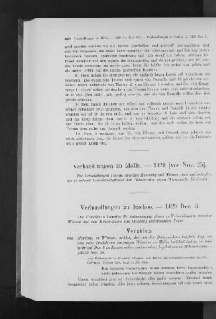 Verhandlungen zu Itzehoe. - 1429 Dez. 6.