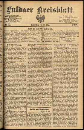 Ausgabe vom Donnerstag, den 26. Mai 1892.