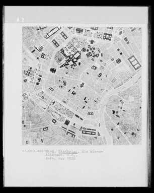 Stadtplan vom Wien: Detail der Altstadt