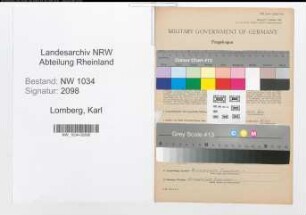 Entnazifizierung Karl Lomberg , geb. 20.08.1880 (Fregattenkapitaen)