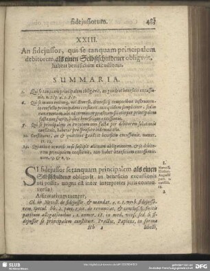 XXIII. An fideiussor, qui se tanquam principalem debitorem, als einen Selbstschuldener obligavit, habeat beneficium excussionis