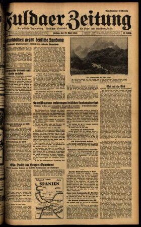 Ausgabe vom Freitag, den 19. April 1940.