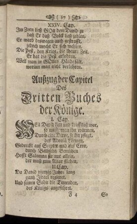 Außzug der Capitel Des Dritten Buches der Könige