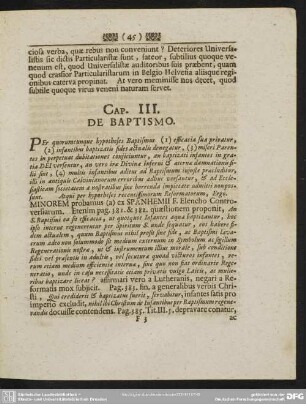 Cap. III. De Baptismo