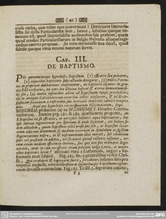Cap. III. De Baptismo