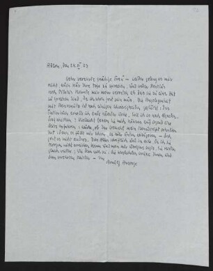 Brief von Arnulf Ansorge an Margarete Hauptmann