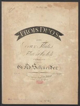 Trois Duos pour deux Flûtes ou Flûte et Violon Op. 46