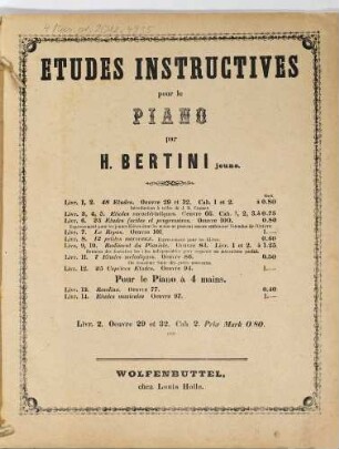 Études instructives pour le piano, 2. 48 études, oeuvre 29 et 32 ; cah. 2