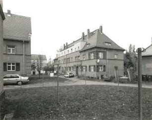 Wurzen, Eduard-Schulze-Straße 8/10. Doppelwohnhaus einer Wohnsiedlung (um 1925)