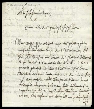 Brief von Samuel Andreae an Friedrich Lucae
