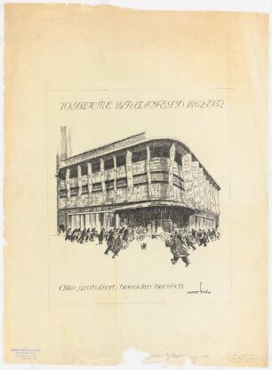 Geschäftsräume F.V. Grünfeld am Kurfürstendamm, Berlin-Charlottenburg Jubiläumsgestaltung: 70 Jahre Grünfeld, Perspektivische Ansicht