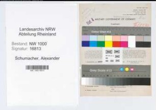 Entnazifizierung Alexander Schumacher, geb. 23.10.1899 (Landesinspektor)