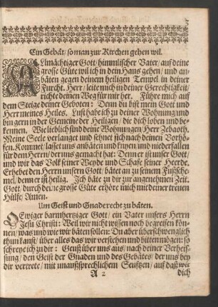 Ein Gebät/ so man zur Kirchen gehen wil.