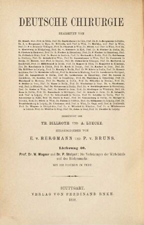 Die Verletzungen der Wirbelsäule und des Rückenmarks