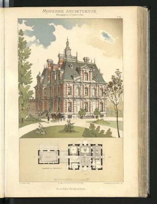 Villa Klein Riehen bei Basel. J. J. Stehlin, Architekt. Grundriss des Erdgeschosses