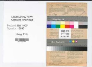 Entnazifizierung Fritz Haag, geb. 15.03.1903 (Elektriker)