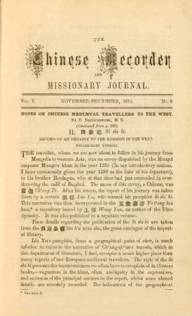 No. 6. November - December, 1874