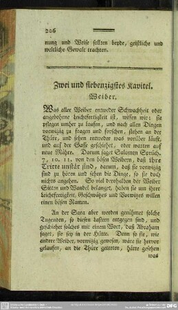 Zwei und siebenzigstes Kapitel. Weiber