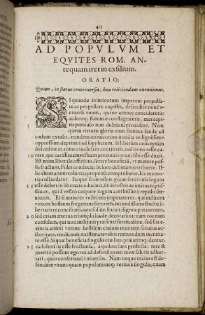 Ad Populum Et Equites Rom. Antequamiret in exsilium. Oratio.