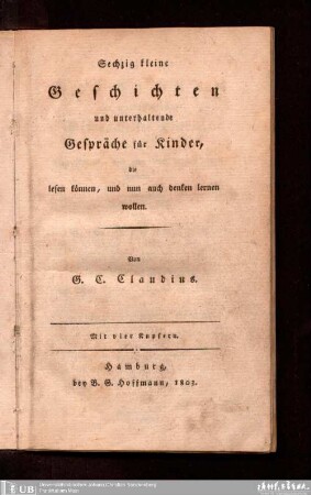 2: Sechzig kleine Geschichten und unterhaltende Gespräche für Kinder, die lesen können u. nun auch denken lernen wollen
