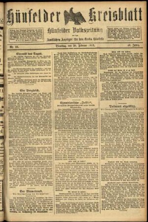 Ausgabe vom Dienstag, den 20. Februar 1923.