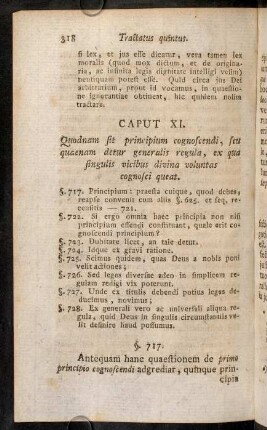 318-319, Caput XI. Quodnam sit principium cognoscendi, seu quaenam detur generalis regula, ...
