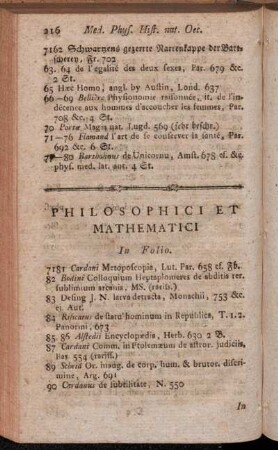 Philosophici et Mathematici.