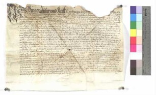 Bürgermeister und Rat der Stadt Gmünd verkaufen Barbara Moserin, Witwe des Bürgermeisters Leonhard Magerlin, 4 Gulden jährlichen Zins um 100 Gulden.