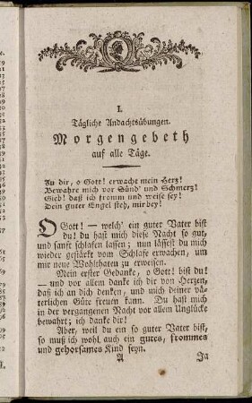 I. Tägliche Andachtsübungen.