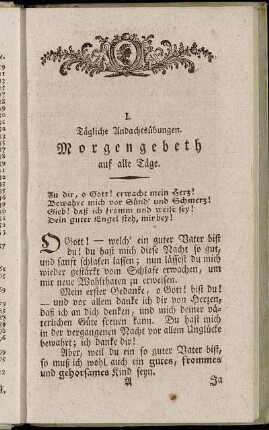 I. Tägliche Andachtsübungen.