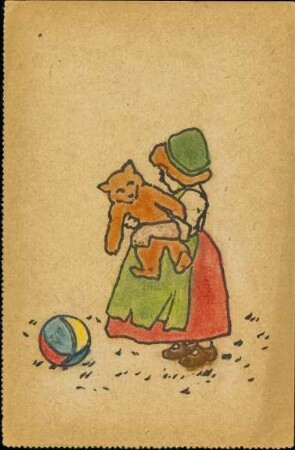 [Mädchen mit Teddybär]