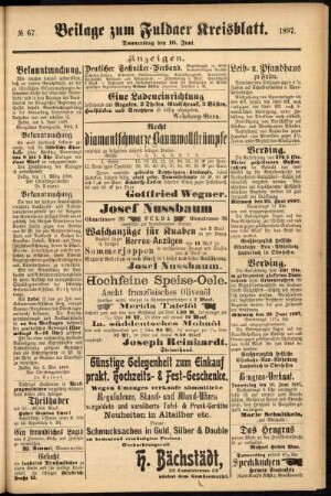 Zweite Ausgabe vom Donnerstag, den 10. Juni 1897.