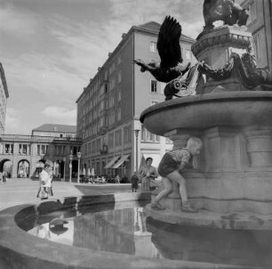 Dresden. Gänsediebbrunnen von Robert Diez (1878)