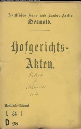 Dietrich, Johann und Consort. gegen Tönnies Akemeyer und Iggenhausen Sültemeier - Schuldforderung