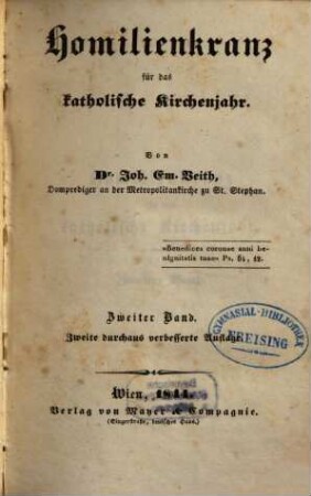Homilienkranz für das katholische Kirchenjahr, 2