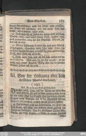 III. Von der Heiligung oder dem christlichen Wandel überhaupt.