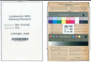 Entnazifizierung Josef Lockingen , geb. 04.06.1907 (Werkmeister)