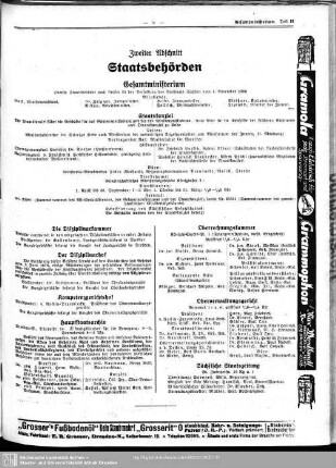 Zweiter Abschnitt. Staatsbehörden