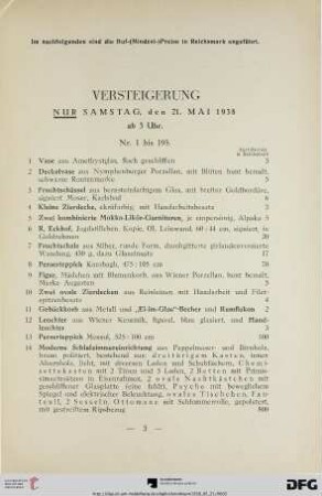 Samstag, den 21. Mai 1938, ab 3 Uhr (Nr. 1-195)