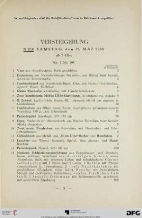 Samstag, den 21. Mai 1938, ab 3 Uhr (Nr. 1-195)