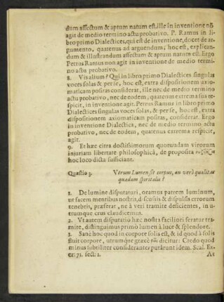 Utrum Lumen sit corpus, an vero qualitas quaedam spiritalis?