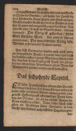 Das sechzehende Capitul
