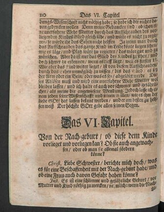 Das VI. Capitel. Von der Nachgeburt