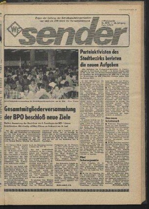 Betriebszeitung 'WF-Sender', Nr.18/1981 (3. Maiausgabe 1981)