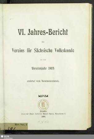6.1903(1904): Jahresbericht