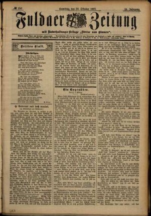 Dritte Ausgabe vom Samstag, den 30. Oktober 1897.