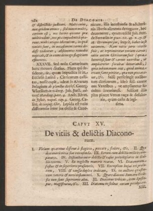 Caput XV. De vitiis & delictis Diaconorum.