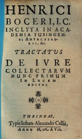 Henrici Boceri Tractatus de iure collectarum