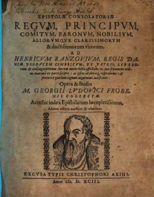 Epistolae consolatoriae regum, principum, comitum ...
