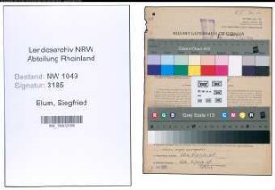 Entnazifizierung Siegfried Blum , geb. 01.05.1914 (Arbeiter)
